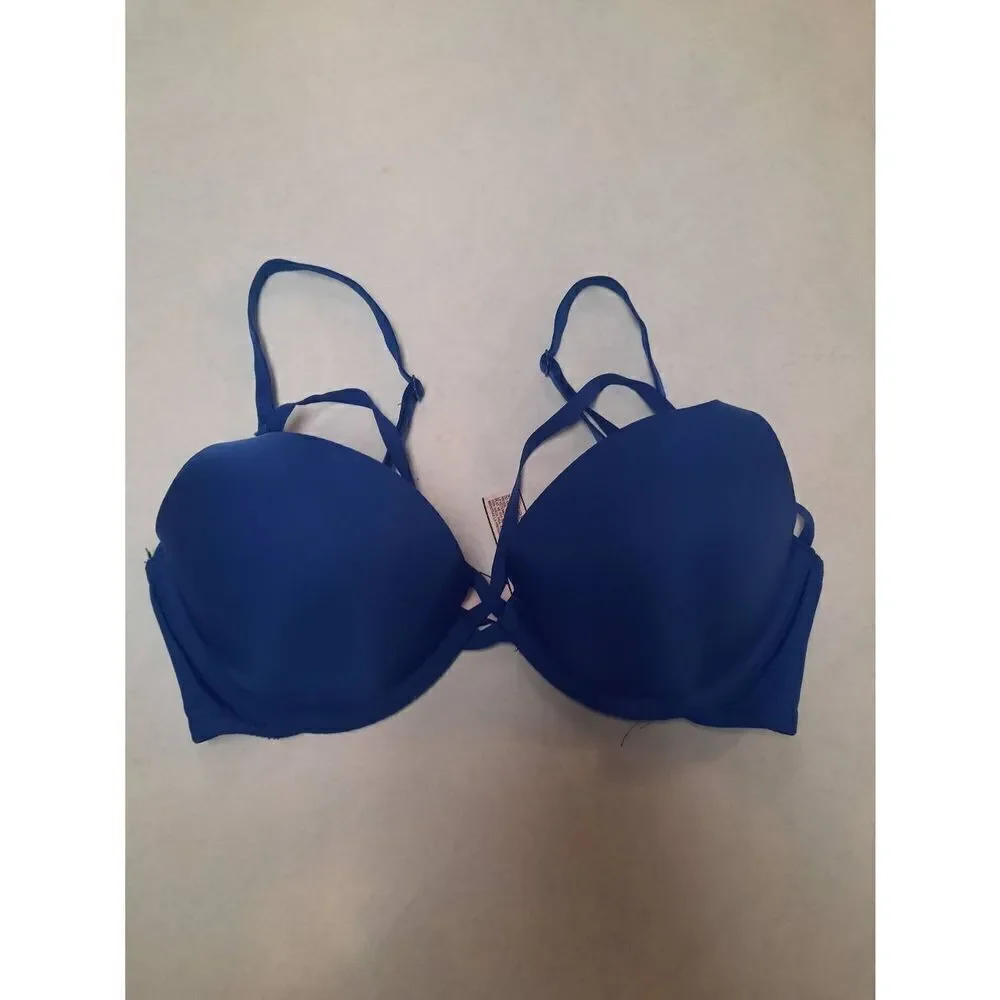 Victoria's Secret size 32C Strappy Blue Push Up Bra